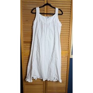 Vtg The 1 for U White Flowy Cotton Prairie Nightgown Cottage Core House Dress M